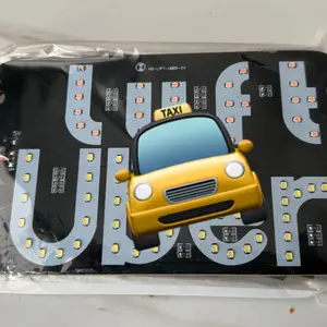 LED Car Sign for Rideshare Driver Pink Ly and White Ub Switch to Change USB Powered
