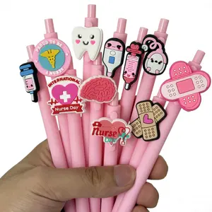 5/15/25pcs Creative Minimalist Medical Healthcare Doctor Adjustable Rollerball Pens Campus Design Back-to-School Season Doctor Series Press-to-Use Ballpoint Pens Random Colors