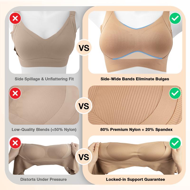 Women's Solid Wireless Bra, ComfortableBreathable Push Up Bra, Softness Lightweight,Lingerie for All Seasons, Pushbra Everyday Bridal Bridal