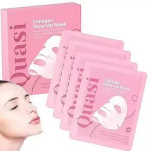 Quasi Collagen Glow Up Mask 2.0, Quasi BioCollagen Face Mask, Firm Skin Deep HydratingMasks for Wrinkle Reduction and PoreMinimization - Glow like Glass Skin