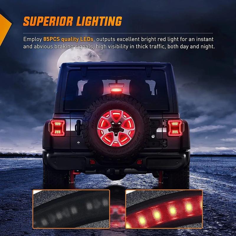 Nilight Spare Tire Brake Light For 2018 2019 2020 2021 Jeep Wrangler JK JKU JL JLU
