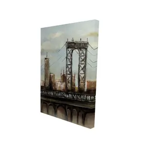 Begin Home Decor 2080-3624-CI21 24 x 36 in. City Bridge Canvas - Contemporary Home Decor - Cloudy Day Art