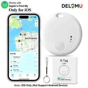 DELUMU Smart Tracker (iOS Only) Tag Locator,Bluetooth Tracking Device, Keys Finder and Item Locator with Alerts,Lightweight Tracker Device Works with Apple Find My,Anti-lost Device,Air Tracker Item Finders,Track Your Keys,Wallet,Kids,Pets,Luggage and Bags