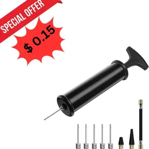 Ball Pump,Sports Ball Pump with 5 Needles, Nozzle,Extension Hose,Carry Bag,Push & Pull Inflator System,Perfect for Volleyball,Basketball,Football,Soccer,Swim Inflatables,Water Polo,Black