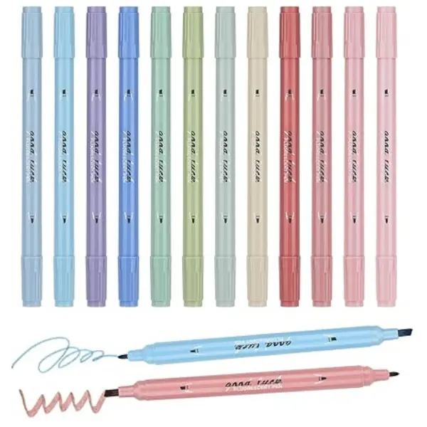 Dual Tip Highlighters, 12 Pack, Cream Colors, Bible Highlighters and Pens No Bleed With Chisel Tip, Quick Dry, Study Journaling School Office Supplies
