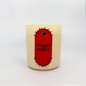 Princess Matchstick Forged Embers Glass Container Candle Hand Poured with Warm Rugged Scent 12 oz Premium Decor