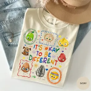 Comfort Colors It’s Okay To Be Different T-shirt, Positive Message Graphic Tee, Autism Awareness Shirt, Teacher Support Top, Inclusive Classroom