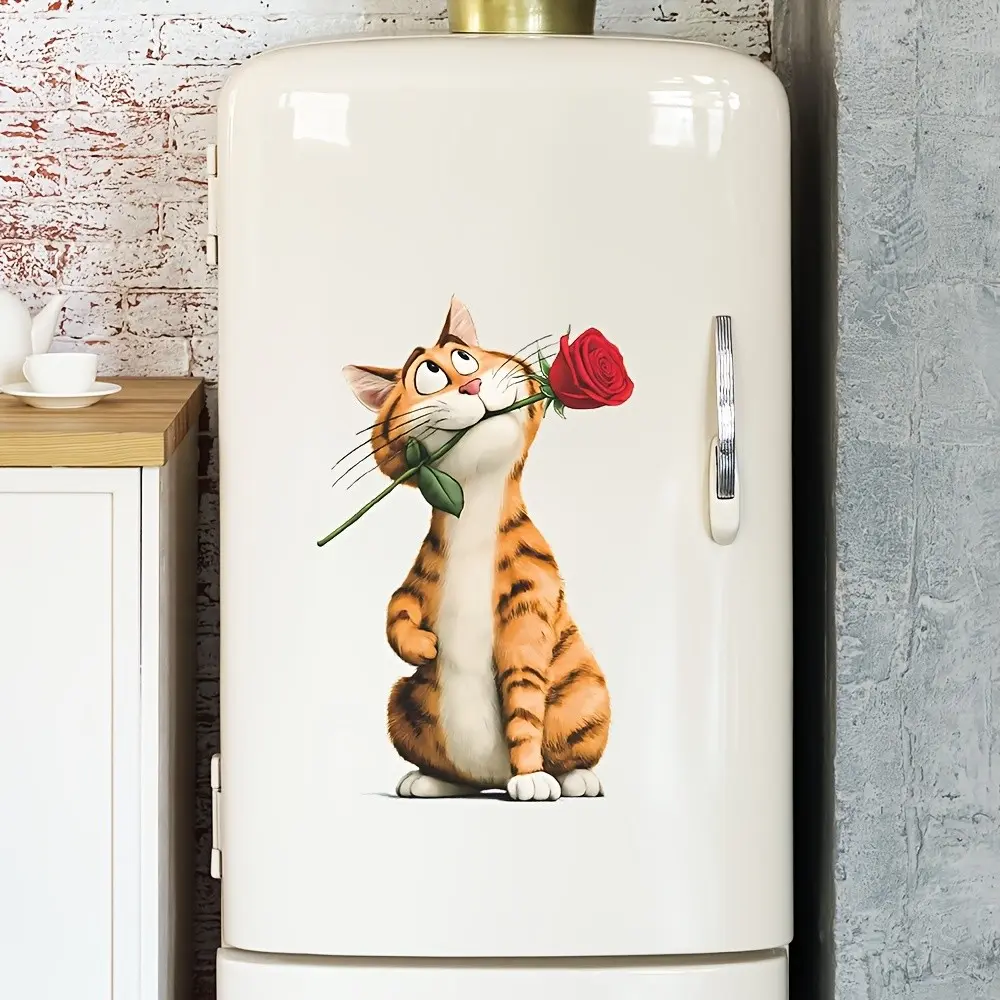 Self-Adhesive Removable Wall Sticker, Cute Cat Design, Ideal for Home Decor, Living Room, Bedroom, Study Room, No Residue