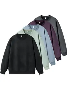 CCCMAI Men's Autumn & Winter Washed Vintage Pullover Crewneck Sweatshirt Regular Style Leisure Warm Long Sleeve Top for Outdoor Sports Menswear