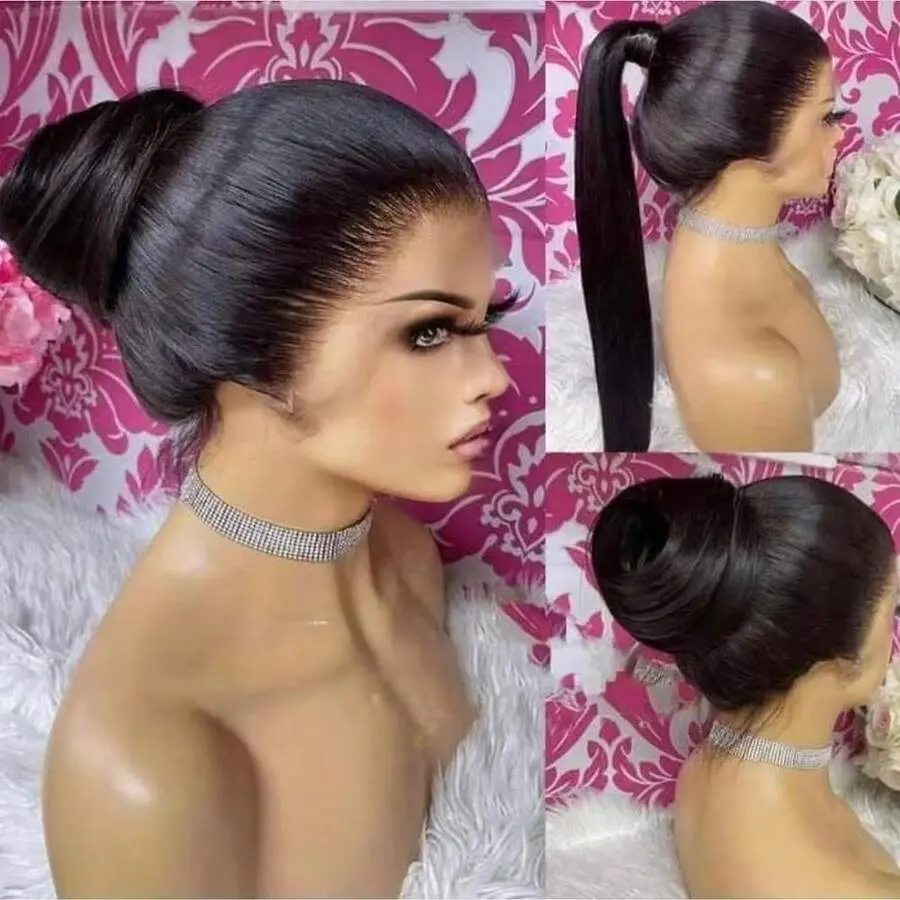Straight 360 Lace Front Wigs Human Hair For Women 100% Human Hair 360 Straight Wigs 360 Human Hair Wigs For Women Straight Lace Front Wigs Pre Plucked 360 Full Lace Front Wigs Human Hair HD Lace Frontal Wigs 180% Density