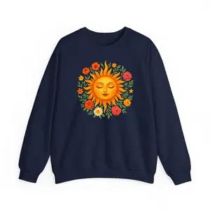 Boho Sun and Moon Sweatshirt, Spiritual Celestial Hoodie, Cozy Hippie Pullover Gift