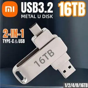 Xiaomi 16TB USB3.2 Flash Drives High Speed Transfer Metal Pendrive Memory Card Pendrive Flash Disk Memoria Waterproof Stick NEW