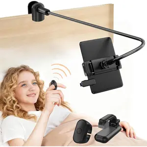 Kindle Holder with Remote Page Turner Gooseneck Tablet Holder for Kindle Readding in Bed Hands Free Desk Bedside Lazy Arm Stand for Kindles,Tablets,Phones