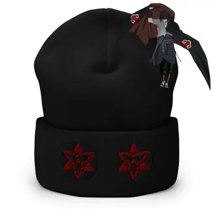 Embroidered Naruto Mangekyo Sharingan Beanie W/Satin Lining