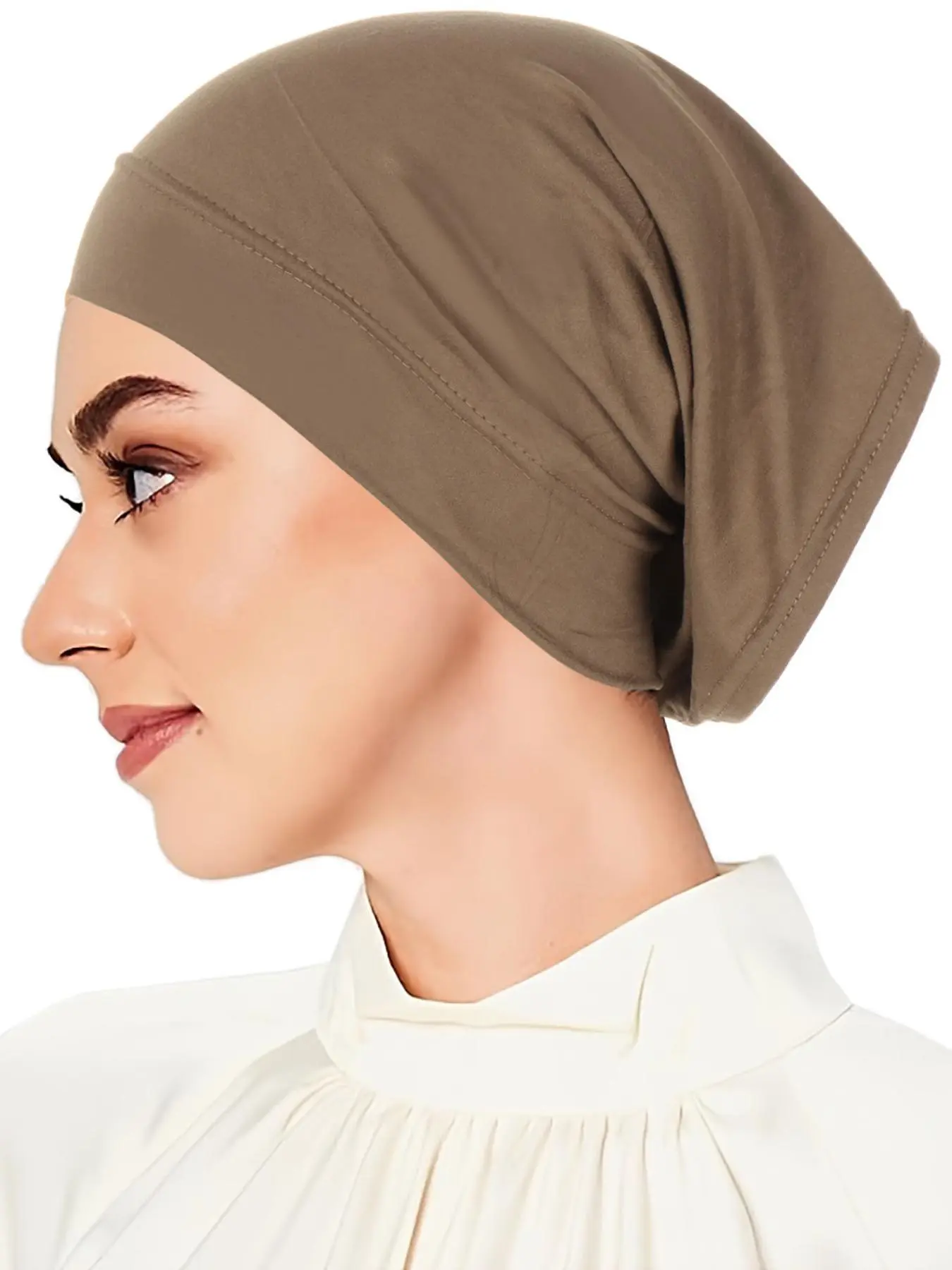 1 Piece Women's Minimalist Modesty Muslim Hijab Undercap Turban Cap, Elegant Solid Color Head Wrap Hat, Simple Style Clothes Accessories for Daily Use
