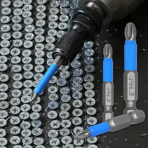 6 Piece Magnetic Anti-Slip Drill Bits Set (ph1 Pz1 Ph2 Pz2 Ph3 Pz3) 50mm Length 1/4 Inch Hex Shank for Electric Screwdrivers