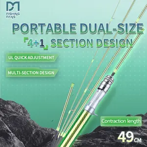 Fishingfans Fishing Rod 1.5m/1.68m Ultra-Light Carbon Fiber Handle Portable Sensitivity Travel Fishing Pole Telescopic Rod