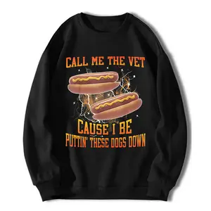 100% Cotton "Call me a veterinarian because I'm funny" Hot Dog Emoji Retro Washed T-shirt