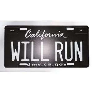 (WILL RUN) ALUMINUM LICENSE PLATE - Water Proof & UV Resistant