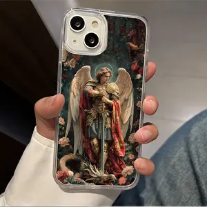 Renaissance Royal Aristocratic Dragon Slaying Sword Pattern Phone Case for iPhone16/15/14/13/12/11/Xs/Pro Max Plus Ultra-thin Acrylic Magnetic Silicone Soft Girls Anti-drop Shockproof Protection Boys Screen Protector Case 01X-L0350
