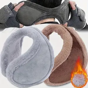 ThermalSoft Warm Earmuffs - Soft, Fleece-Lined Ear Covers for Men - Ultimate Winter Outdoor Riding and Skiing Ear Protection Ear Snood Fluffy