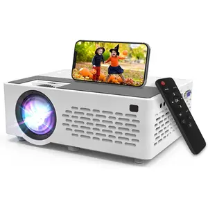 Projector, Mini Projector 1080P Full HD Supported, Portable Outdoor Movie Projector Compatible with Smartphone,TV Stick, PS4 &amp; X-Box, PC, Smartphone/Tablet, USB TF, White.
