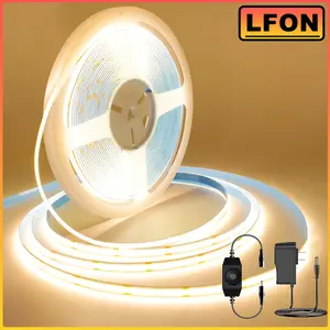 COB LED Strip Light 32.8ft/10m Warm White 3000K,High Lumen Flexible CRI90+ LED Tape Super Bright DC24V,for Cabinet Home DIY Lighting Projects