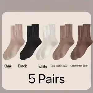 Women's Casual Soft Cozy Slouch Socks for Fall & Winter, Home, Office & Outdoor, Stackable Mid-Calf Socks for Daily Comfort