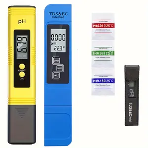 2pcs Digital Water Tester, 0.0-14.0 PH Meter & 0-9990ppm TDS Meter for Aquarium Filter Water Purity PPM
