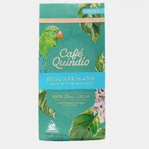 Café Quindío Decaf Milled Coffee Blend 340g - 100% Arabica Colombian Coffee Without Caffeine for Regular Consumption