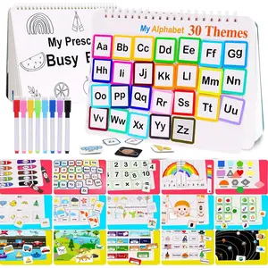 Mallify Busy Book for Toddlers 3-5, Montessori Busy Book with 30 Themes and 8 Markers, Kids Binder and Early Learning Toys, Preschool Busy Books for Toddlers, Tracing Coloring Book, BusyTots
