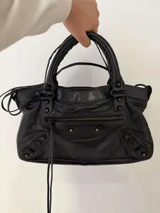 Pre-owned Balenciaga Limited Edition Neiman Marcus Anniversary Black Lizard Embossed Motorcycle First Bag