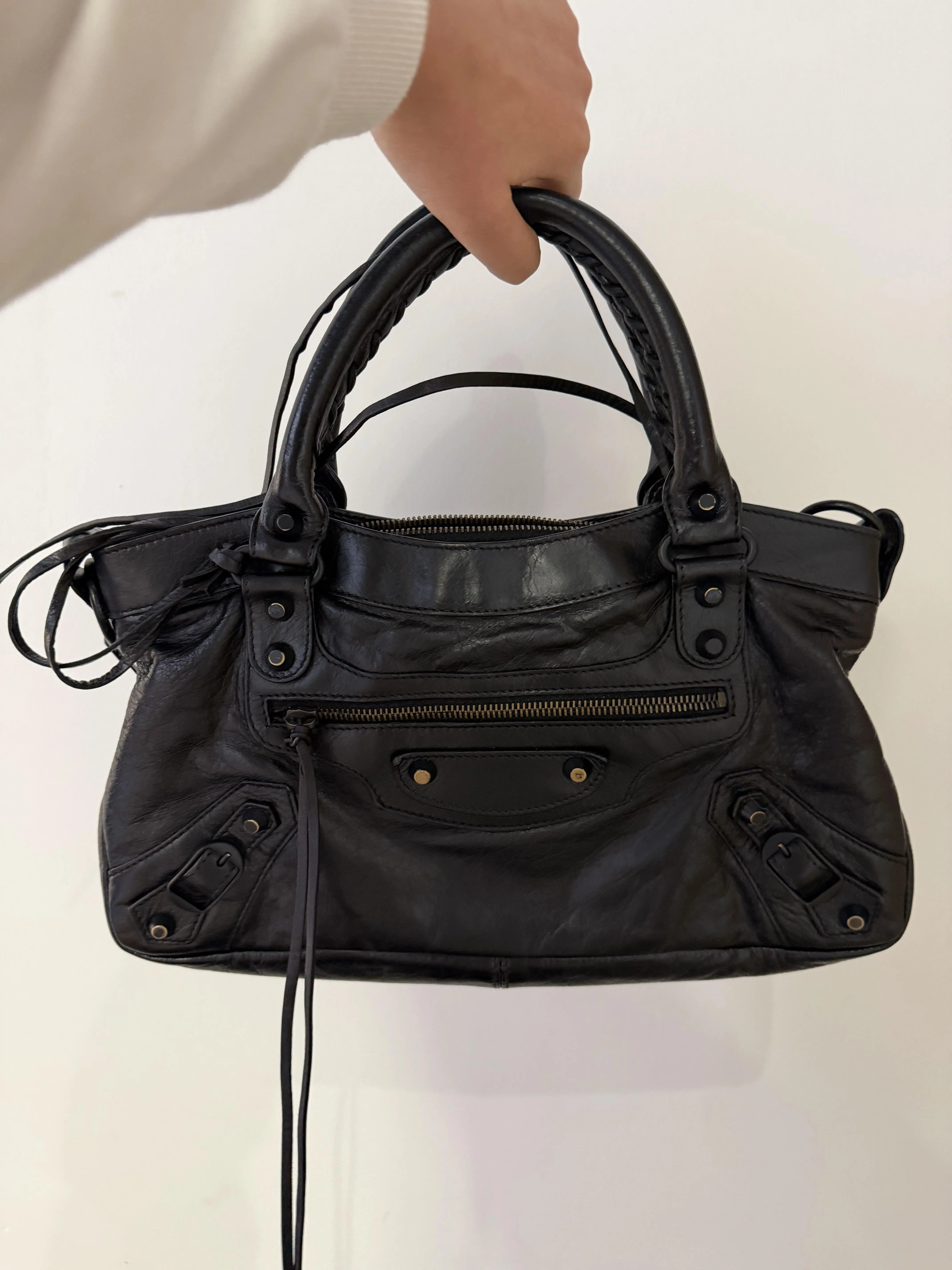 Pre-owned Balenciaga Limited Edition Neiman Marcus Anniversary Black Lizard Embossed Motorcycle First Bag