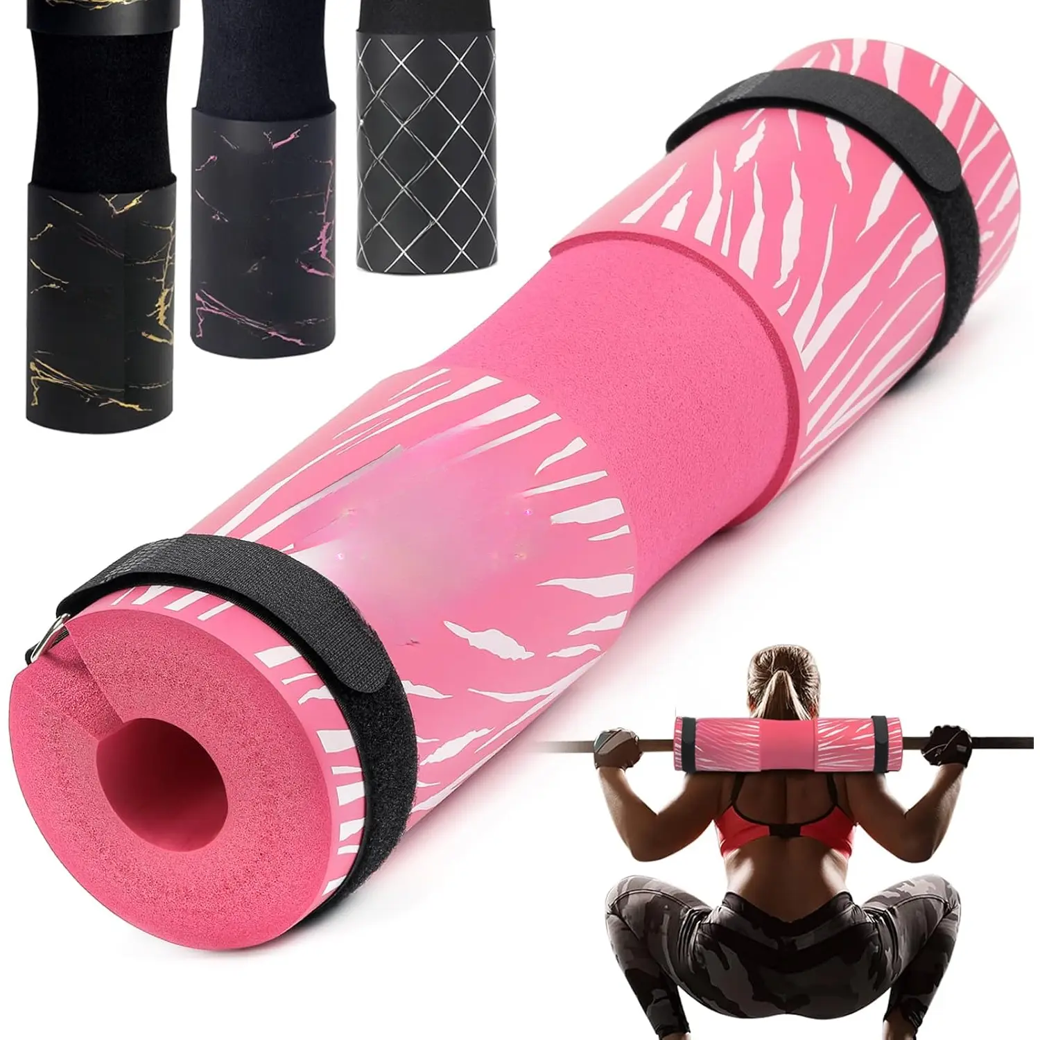 Squat Pad Barbell Pad -  &  Protective  Workout Weight Lifting Bar Cushion for Lunges &  Thrusts, Fit Standard and Olympic Bars Perfectly, Multi-color Choices