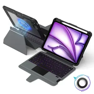 Nillkin Magnetic Bumper Link Backlit Keyboard Case for iPad Series (iPad Air 10.9" 2020/Air 4/Air 5, iPad Pro 11" 20/21/22, iPad Pro 12.9" & Air 13") — Detachable Keyboard with Trackpad, Adjustable Stand, Shockproof Protection & Sliding Camera Cover