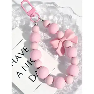 Cute Bowknot Decor Beaded Keychain, Fashionable Keychain for Women & Girls, Trendy All-match & Exquisite Keychain for Birthday Gift