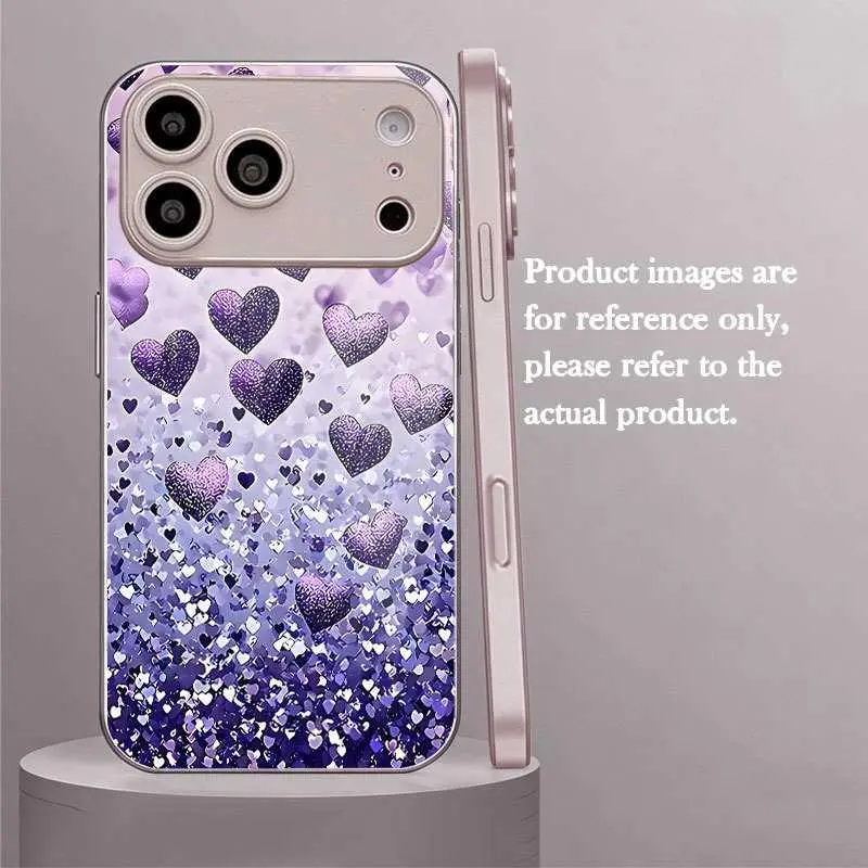 Gradient All-Over Hearts For iPhone 17 Grass Purple Glass Case For iPhone 14/For iPhone 15 Plus/For iPhone 16 Pro Max Case HNAB35PLQWE