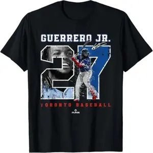Number and Portrait Vladimir Guerrero Jr Toronto MLBPA T-Shirt