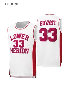 Men's Letter & Number Patched Contrast Binding Basketball Jersey, Loose Sporty Sleeveless Round Neck Basketball Top for Training Competition, Basketball Jersey for Men