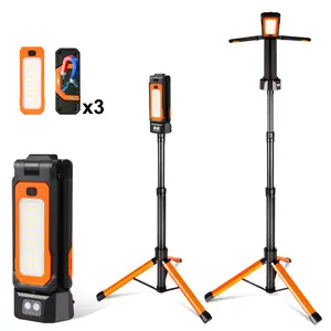 Father's Day Gift-CuLiDing Rechargeable Camping Light with Stand, 67" Tall Portable Cordless, Multiple adjustable lumens, 4000K/6500K Dimmable with Detachable Tripod for Outdoor work, Emergency, Camping, Fishing, Garage