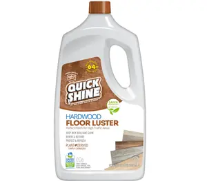 Quick Shine Hardwood Floor Luster-Polish 64oz | Plant-Derived w/Carnauba | Safer Choice, No PFAS, pH Neutral | Ready to Use Formula w/Anti-Slip Technology | Simply Squirt & Spread | Made in USA