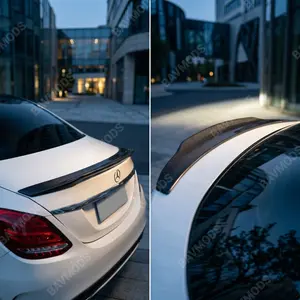 Mercedes-Benz W205 C-Class Sedan Real Carbon Fiber Rear Trunk Spoiler – Sleek Performance-Inspired Rear-End Upgrade for C180 C200 C250 C300 C400 C43 AMG & C63 AMG (2015–2021)