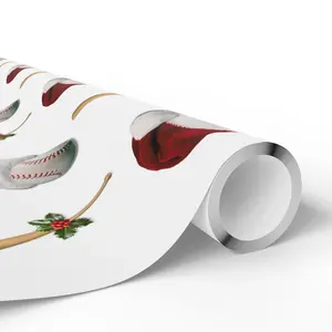 Home Run Holidays - Baseball Christmas Wrapping Paper – Festive & Sporty Gift Wrap 30" x 180" Glossy Finish