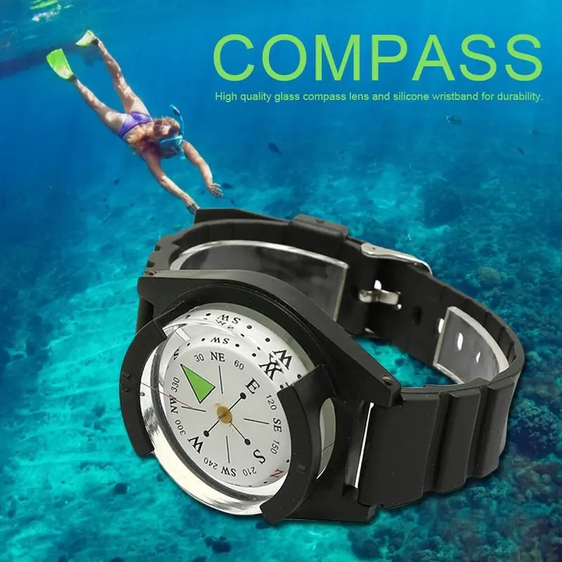 High-Precision Wrist Compass Watch Waterproof Outdoor Hiking Camping Tool