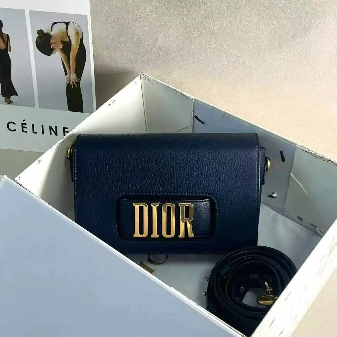 Pre-owned Dior evolution Black cowhide Gold label shoulder bag C8351115165