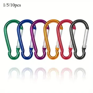 1/5/10pcs Durable spring aluminum alloy hoist hook for safe outdoor activities. Gourd-type mountaineering buckle Aluminum alloy outdoor buckle water bottle buckle multi-functional buckle quick hanging buckle