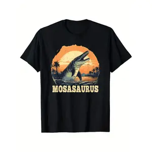[Dinosaur T-Shirt] Cool Historical Dinosaur T-Shirt Boys and Boys Mosasaus Retro Marine Life Dinosaur Fans T-Shirt Boys Girls Boys Girls
