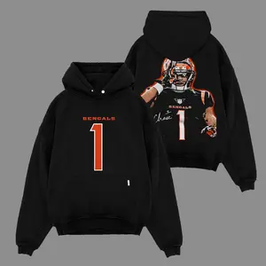 Ja’Marr Chase 1 Hoodie Shirt Premium Cotton, YAC King Fans, Bengals Nation Fans, Football American Fans, Sunday Football Shirt, Game Day Outfit