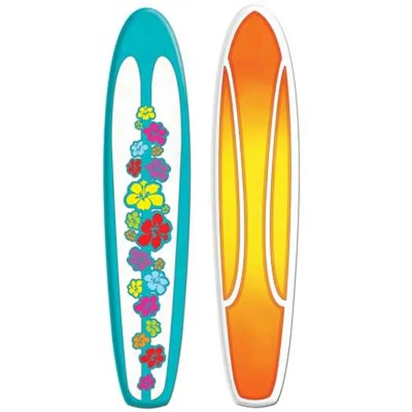 212 MAIN Jointed Surfboards - Luau Theme Party Gifts, 2-Sided Printed Decor Items (Case of 12)