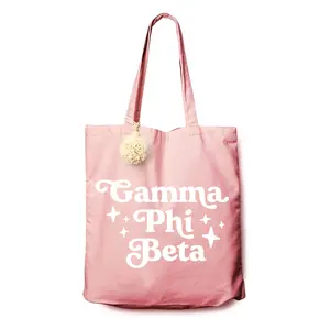 Gamma Phi Beta Retro Pom Pom Tote Bag